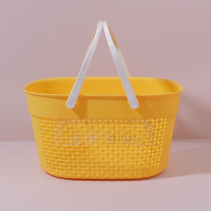 Органайзер для хранения, с ручками, 1 секция, 27 × 18 × 14,5 см, цвет МИКС Органайзер для хранения, с ручками, 1 секция, 27 × 18 × 14,5 см, цвет МИКС