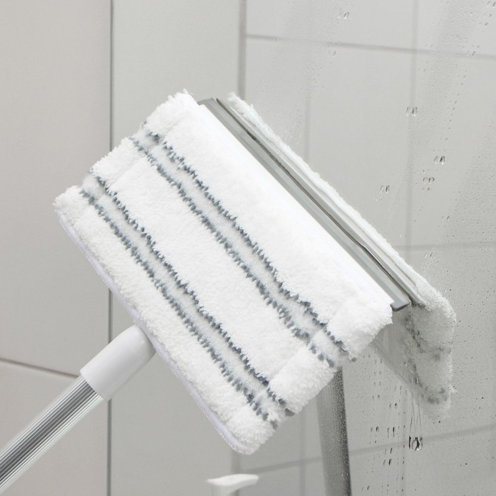 Щётка для окон Raccoon, телескопическая алюминиевая ручка 59(103) см, водосгон 20,5 см, насадка из микрофибры 20,5&times;12 см