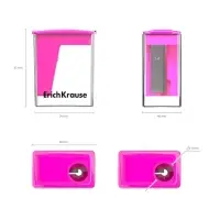 Точилка ErichKrause City Mini Vivid, 1 отверстие, с контейнером, пластиковая, МИКС