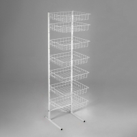 Стойка прикассовая 60×45×180, 7 корзин, цвет белый Стойка прикассовая 60×45×180, 7 корзин, цвет белый