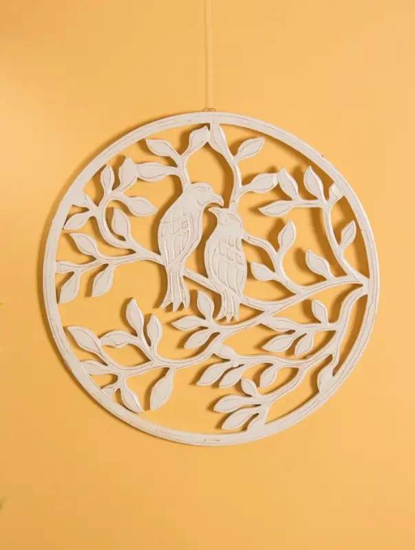 Панно "Птички" МДФ, 40х40х1 см, цв. белый