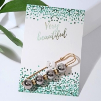 Булавка &laquo;Квартет&raquo; шар №14, 8 см, цвет глянцевый серый в золоте