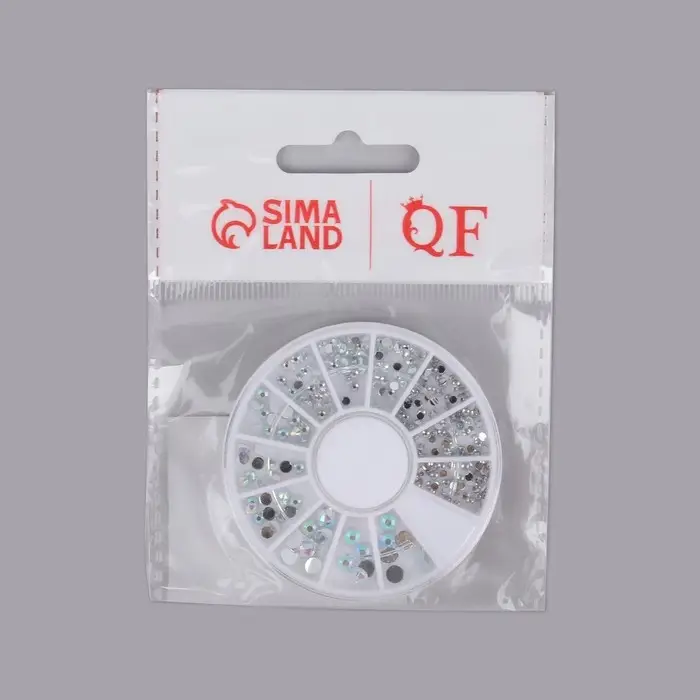 Стразы для декора, 12 ячеек, 1.5/2/2.5/3 мм, голографические