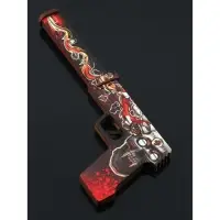 Набор сувенирное оружие &laquo;Красный с золотом&raquo;, автомат, пистолет с глушителем, нож-штык, 3 шт