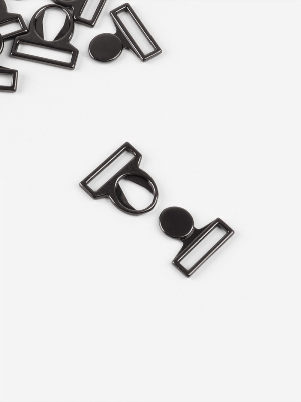 Застёжка для купальника металл 2*2,8см вн 17мм (наб 5шт цена за наб) чёрный никель АУ