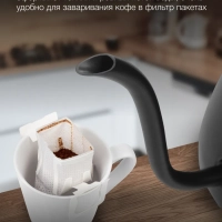 Чайник HYK-S5500 0.7л. 1000Вт черный (металл)