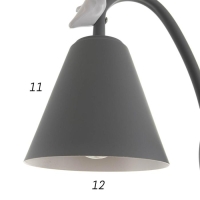 Бра 1670/1GY E27 40Вт серый 22х12х34,5 см