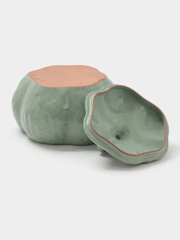 Горшок для запекания Борисовская керамика &laquo;Тыква&raquo;, 2.4 л, зелёный