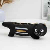 Подсвечник "Леопольд" черный с росписью, 12см Подсвечник "Леопольд" черный с росписью, 12см