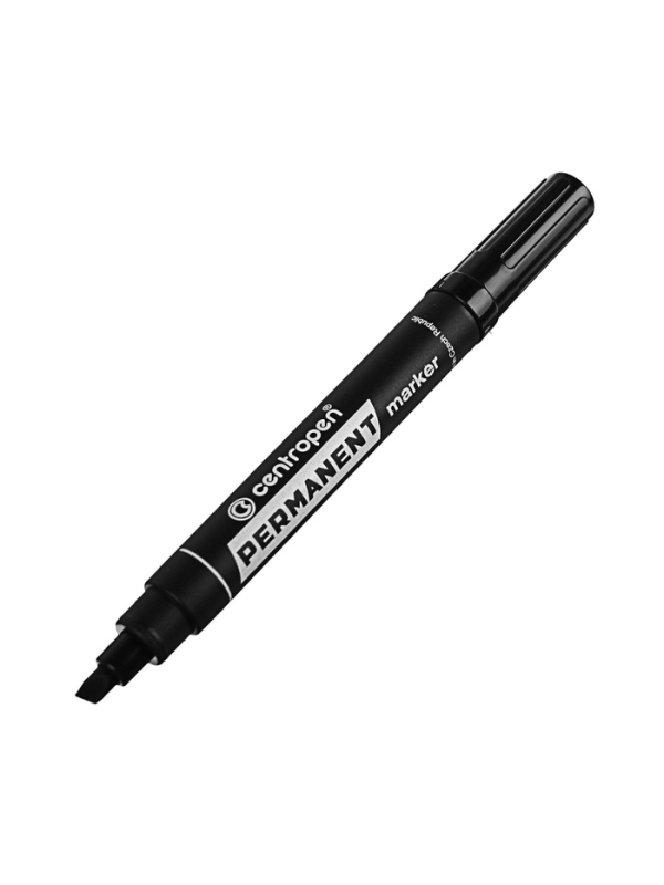 Маркер перманентный скошенный 5.0 мм Centropen 8576, линия 1 - 4.6 мм, цвет чёрный