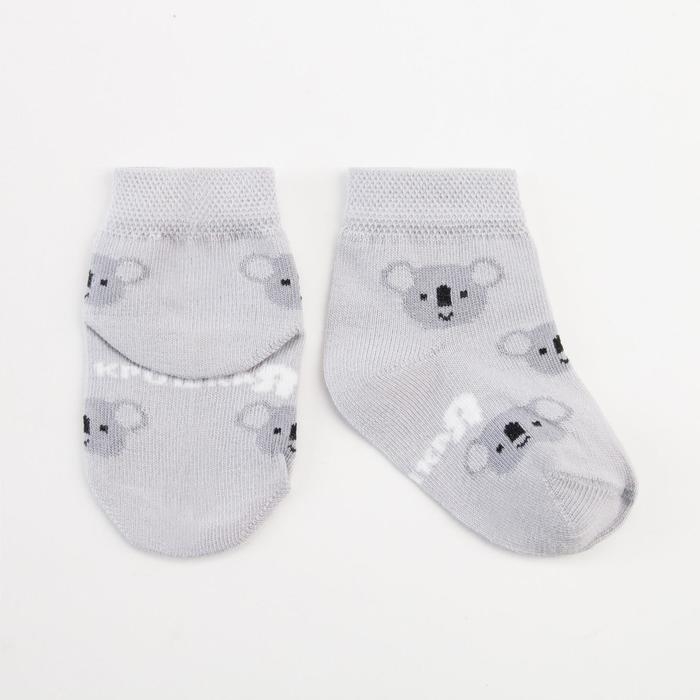 Носки детские Крошка Я &laquo;Коалы&raquo;, цвет серый, 8-10 см