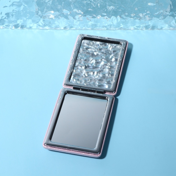 Зеркало складное &laquo;Блеск&raquo;, 6,3 &times; 8,7 &times; 1,8 см, цвет розовый