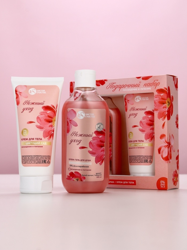 Подарочный набор "Насыщение и питание", гель для душа,300 мл и крем для тела,200 мл