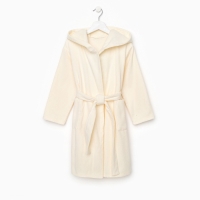 Халат махровый детский "Динозавр"  р-р 34 (122-128 см), бежевый