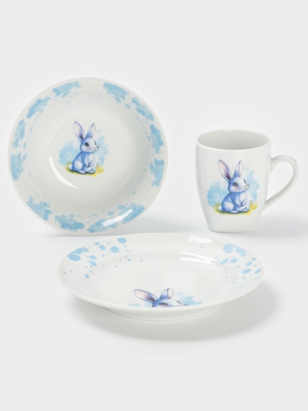 Набор посуды 3 предм. Зайка Голубой И.У.