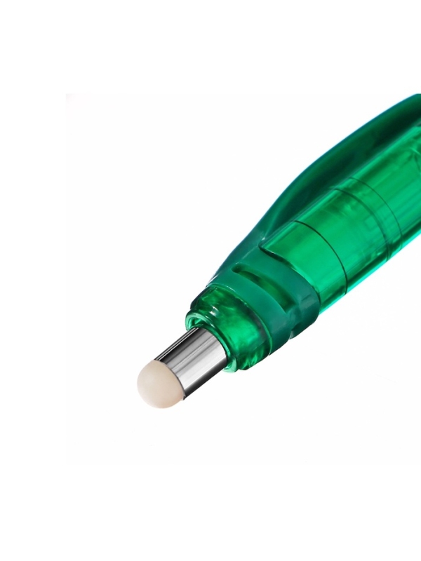 Ручка шариковая со стираемыми чернилами, линия 0,8 мм, автоматическая, стержень синий, корпус тонированный с резиновым держателем