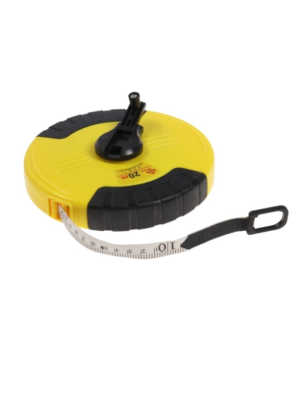 Рулетка геодезическая ТУНДРА, ПВХ лента, закрытый корпус, 20 м х 15 мм