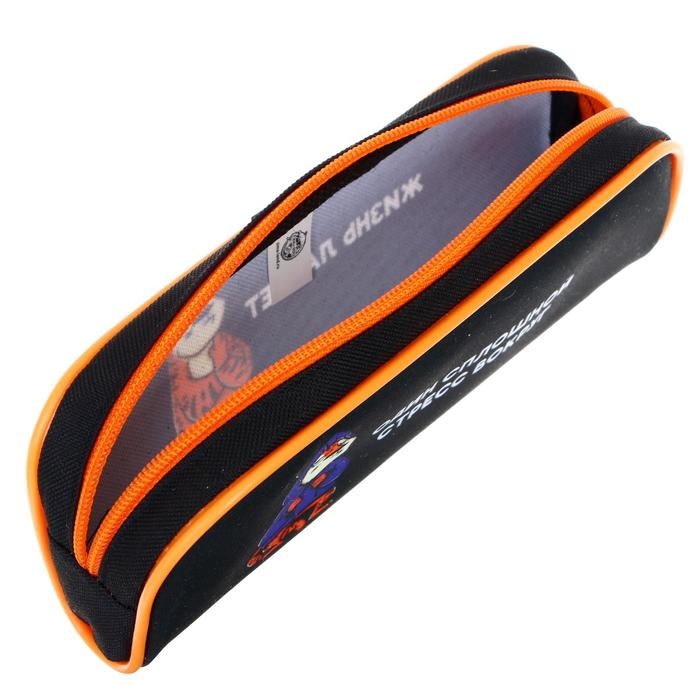 Пенал мягкий, 1 отделение, 80 х 210 х 40 мм, объёмный, Calligrata ПМО 21-20, "Тигр"