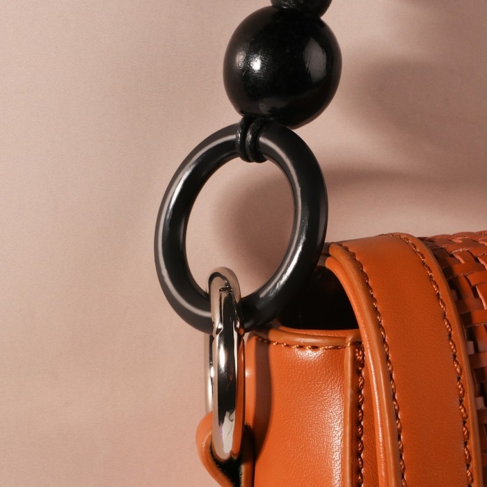 Ручки для сумки, 2 шт., вощёный шнур/дерево, 44&times;4 см, чёрные