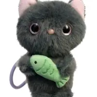 Мягкая игрушка "Котик с рыбкой", 13 см, МИКС