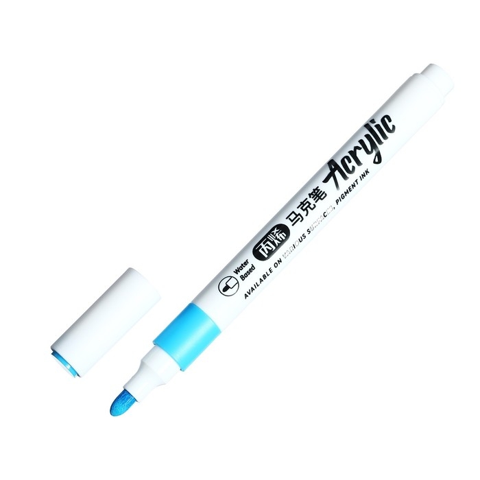 Набор маркеров акриловых 12 цветов, круглый наконечник, для любой поверхности Набор маркеров акриловых 12 цветов, круглый наконечник, для любой поверхности