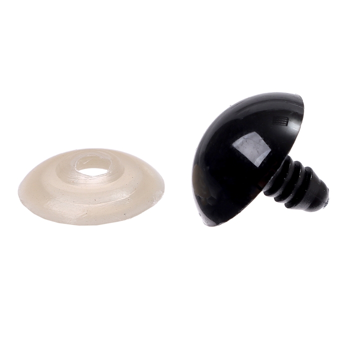 Глаза винтовые с заглушками, набор 10 шт., размер 1 шт. &mdash; 2 см, цвет чёрный