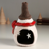 Подсвечник керамика на 1 свечу "Пухлый снеговичок со звёздочками" 8,9х10,2х16,3 см Подсвечник керамика на 1 свечу "Пухлый снеговичок со звёздочками" 8,9х10,2х16,3 см