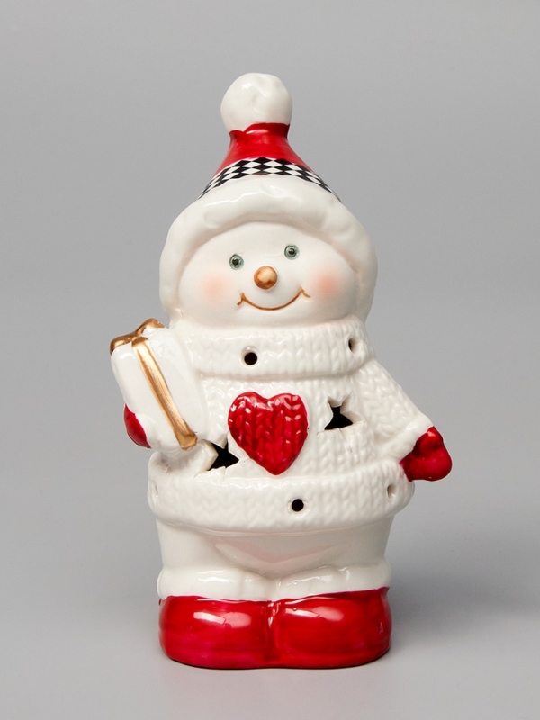 Светодиодная фигура Светодиодная фигура "Снеговичок в свитере" 13.8х6х7, 1 LED, LR44x3(в компл.), Т/БЕЛЫЙ