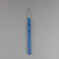 Крючок для вязания, с пластиковой ручкой, d = 1,5 мм, 13,5 см, цвет синий, цена за 1 штуку