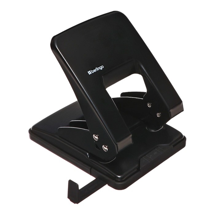 Дырокол металлический 40 листов, Berlingo, с линейкой, чёрный Дырокол металлический 40 листов, Berlingo, с линейкой, чёрный