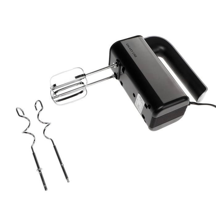 Миксер Galaxy LINE GL 2228, ручной, 700 Вт, 5 скоростей, серебристо-чёрный