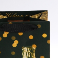 Пакет под бутылку &laquo;Праздничная ночь&raquo;, 13 х 36 х 10 см, Новый год