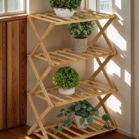 Подставка для цветов Greengo, 4 полки, 50 &times; 25 &times; 68 см, напольная, бамбук