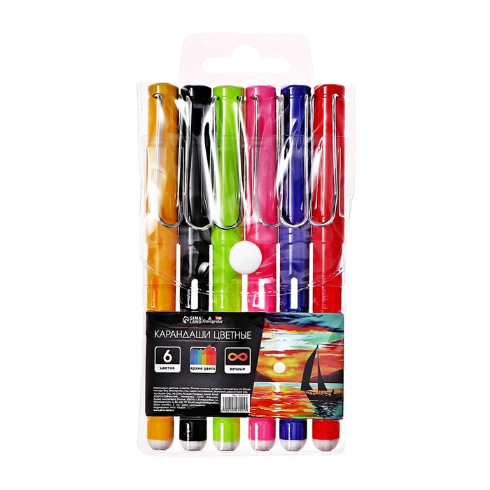 Карандаши цветные 6 цветов вечные CALLIGRATA Карандаши цветные 6 цветов вечные CALLIGRATA