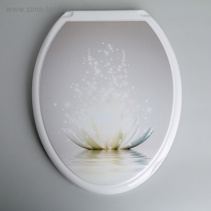 Сиденье для унитаза с крышкой Росспласт &laquo;Лотос&raquo;, 45 х 37 см, цвет белый