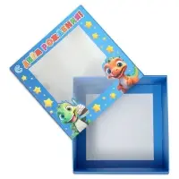 Коробка подарочная складная с пластиковым окном, упаковка, &laquo;Милые динозаврики&raquo;, 14 х 14 х 8 см