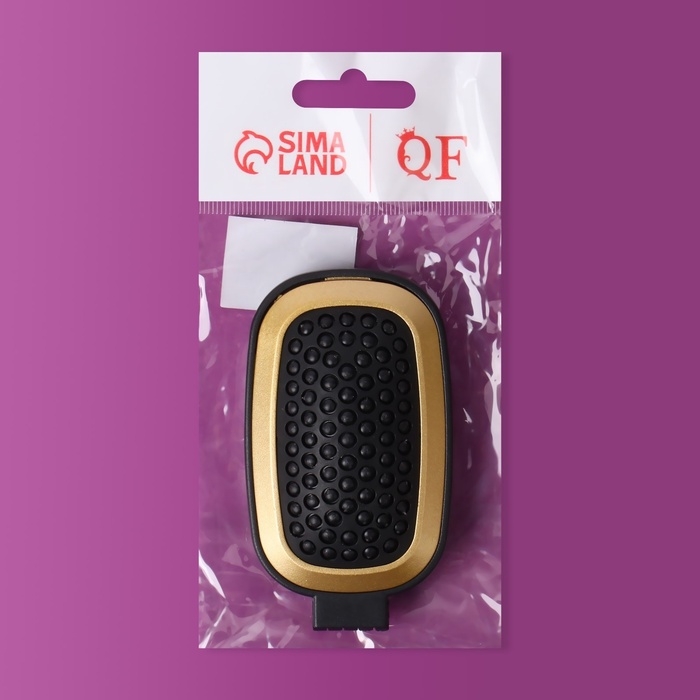 Расчёска массажная, складная, зеркалом, 9,5 &times; 5,5 см, цвет чёрный