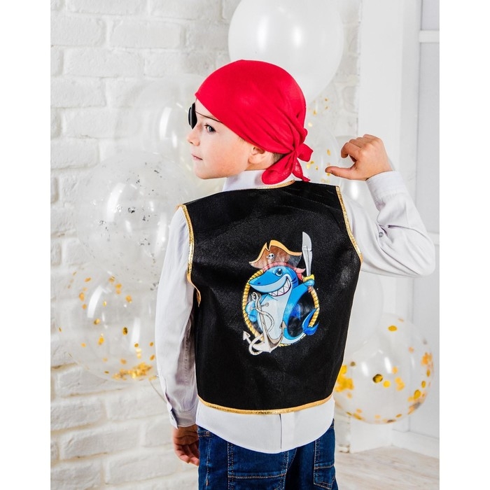 Карнавальный костюм &laquo;Морской разбойник&raquo;, жилетка, наглазник, термонаклейка, бандана