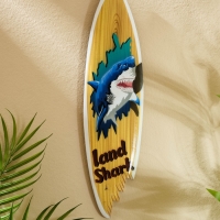 Панно "Доска для сёрфа "Land Shark" дерево 40х11 см