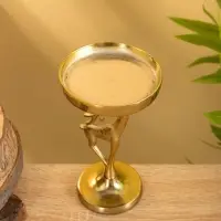 Подсвечник "Олененок" 10х10х17 см, алюминий, золотой