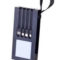 Внешний аккумулятор 10000 мАч, 10 W, 2 USB, Type-C, фонарик, солнечная панель, чёрный Внешний аккумулятор 10000 мАч, 10 W, 2 USB, Type-C, фонарик, солнечная панель, чёрный