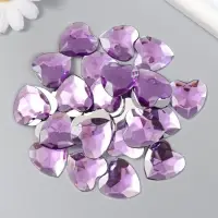 Декоративные элементы для творчества &laquo;Арт Узор. Стразы сердце. Сиреневый&raquo;, набор 30 шт., пластик, 2.5&times;2.5 см