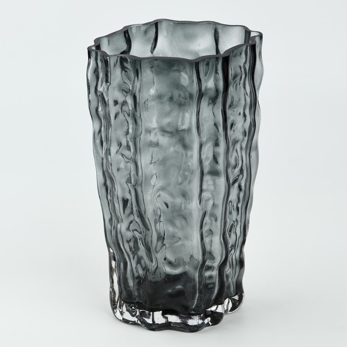 Ваза для цветов &laquo;Марбл блэк&raquo; из черного стекла 23&times;15&times;9 см