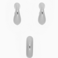 Набор серьги и каффы 3 шт «Бублик» капли, цвет серебро Набор серьги и каффы 3 шт «Бублик» капли, цвет серебро