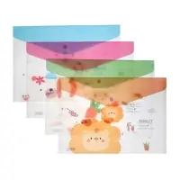 Папка-конверт на кнопке, А4, 180 мкм, "Зверьки", МИКС