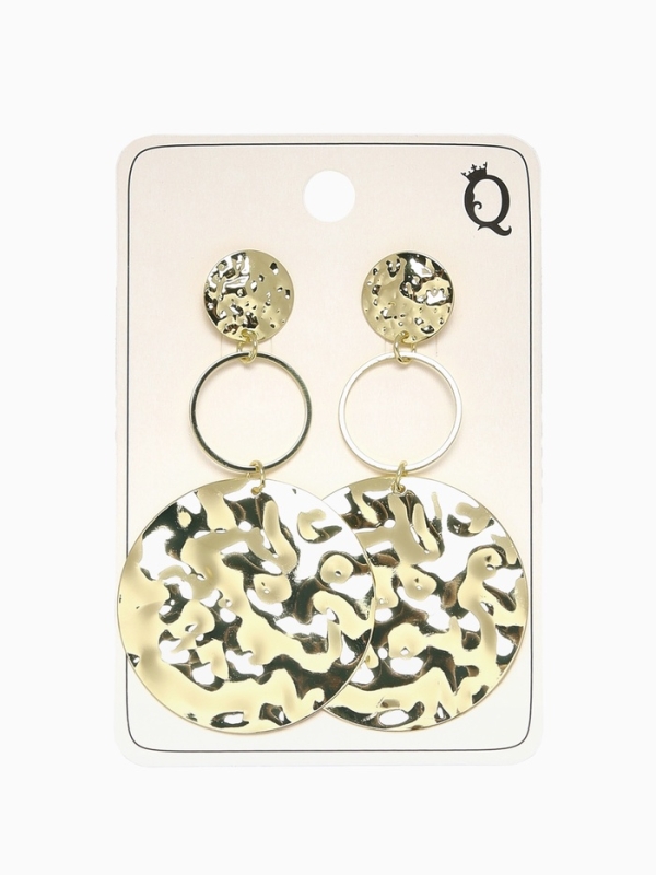 Серьги металл &laquo;Атмосфера&raquo; три диска, цвет золото