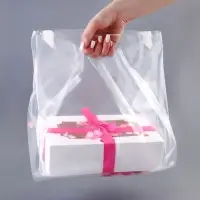 Пакет квадратный полиэтиленовый с вырубной ручкой, упаковка, прозрачный, 30х43+28см &plusmn; 5% 60 мкм