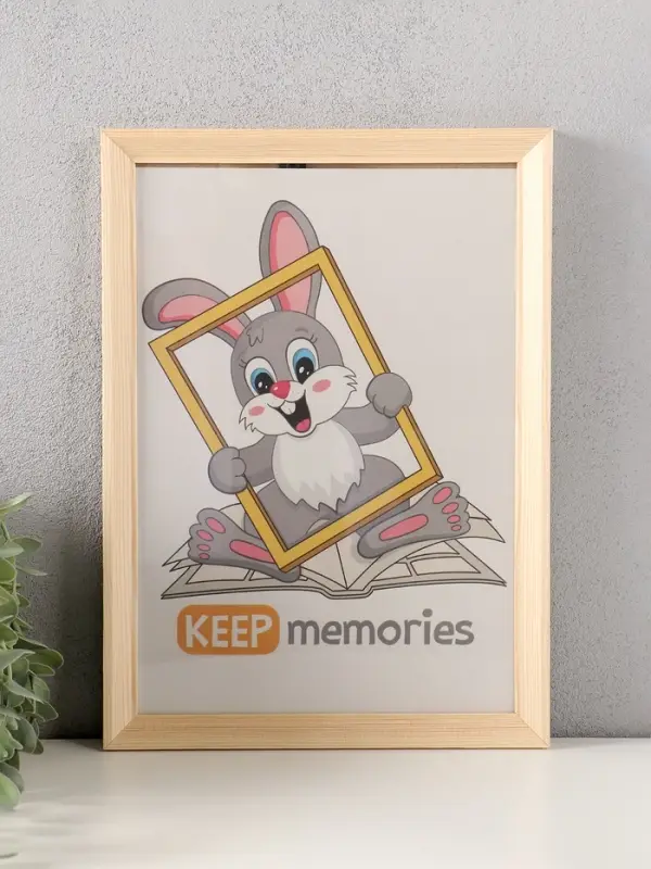 Фоторамка дерево 21х30 см, белое дерево №2 (пластиковый экран)