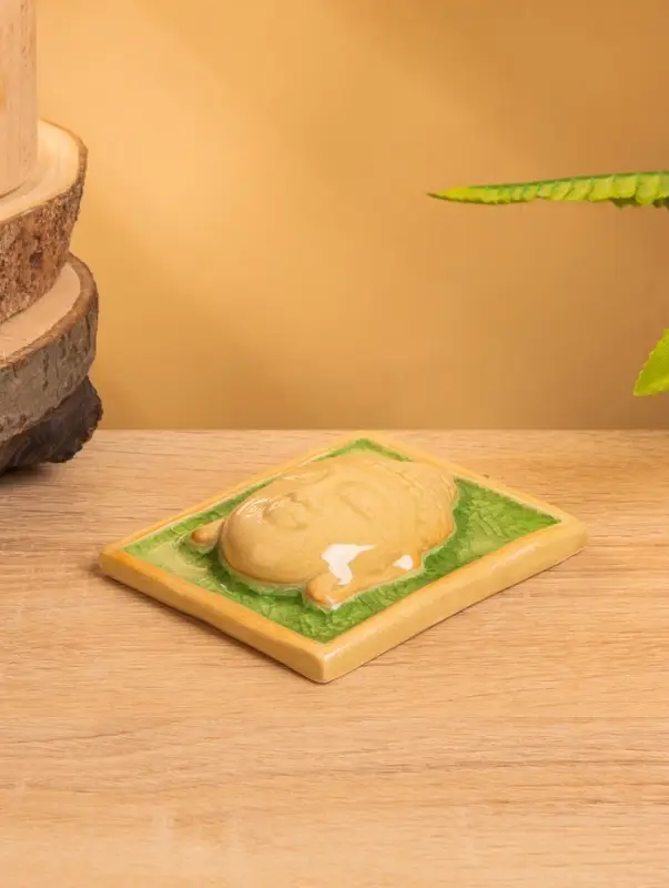 Подставка под благовония &laquo;Будда&raquo;, 11&times;9&times;3 см, керамика, зелёно-коричневая