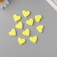 Бусины для творчества акрил "Сердечки гладкие" жёлтый 2,4х2х0,5 см